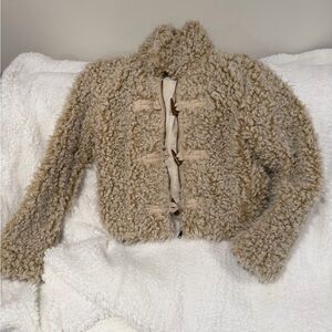 Anthropologie Tan Shearling Jacket